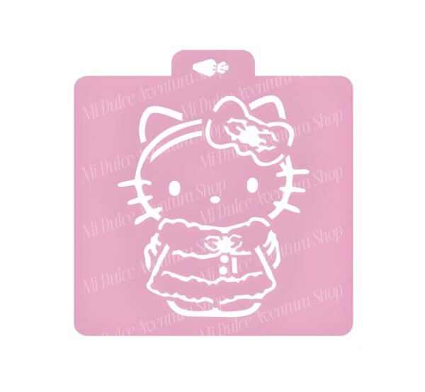 Stencil PYO Acuarela Kitty santa