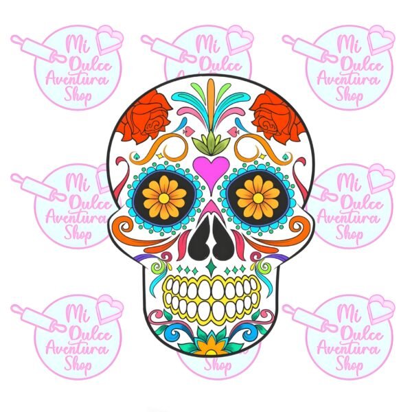 Calavera ojos flor