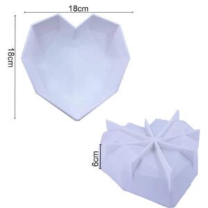 Molde corazon geometríco grande $1