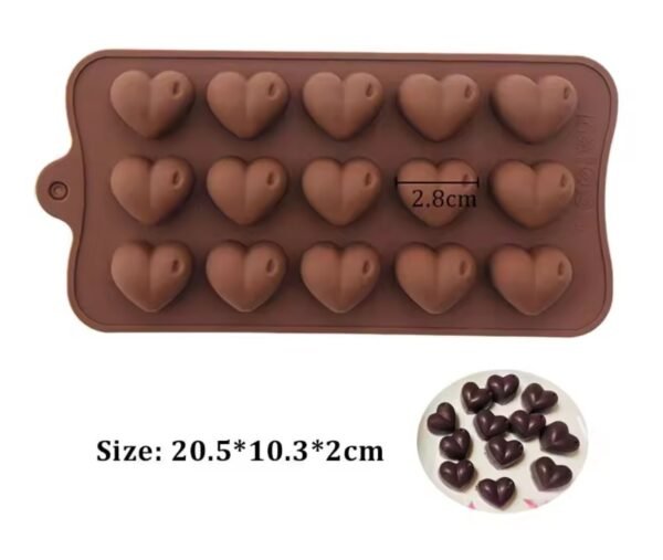 Molde de silicón corazón 4.3 cm
