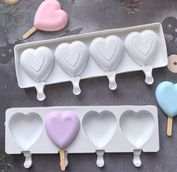 Molde silicón paleta corazón