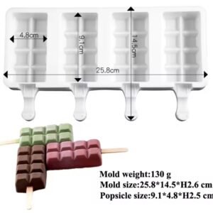 Molde silicón paleta cuadrada grande