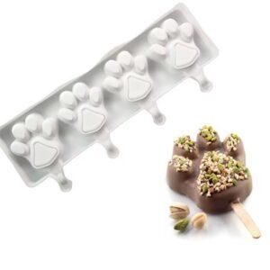 Molde silicón paletas huellita