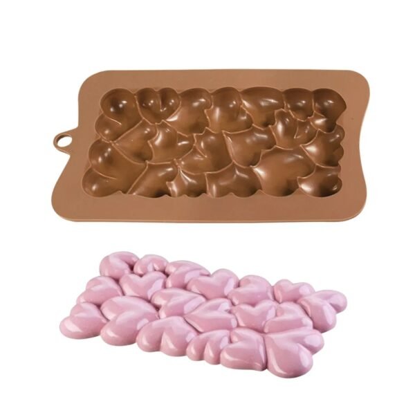 Molde tablilla chocolate corazónes