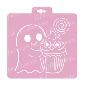 Stencil Acuarela Fantasma Cupcake