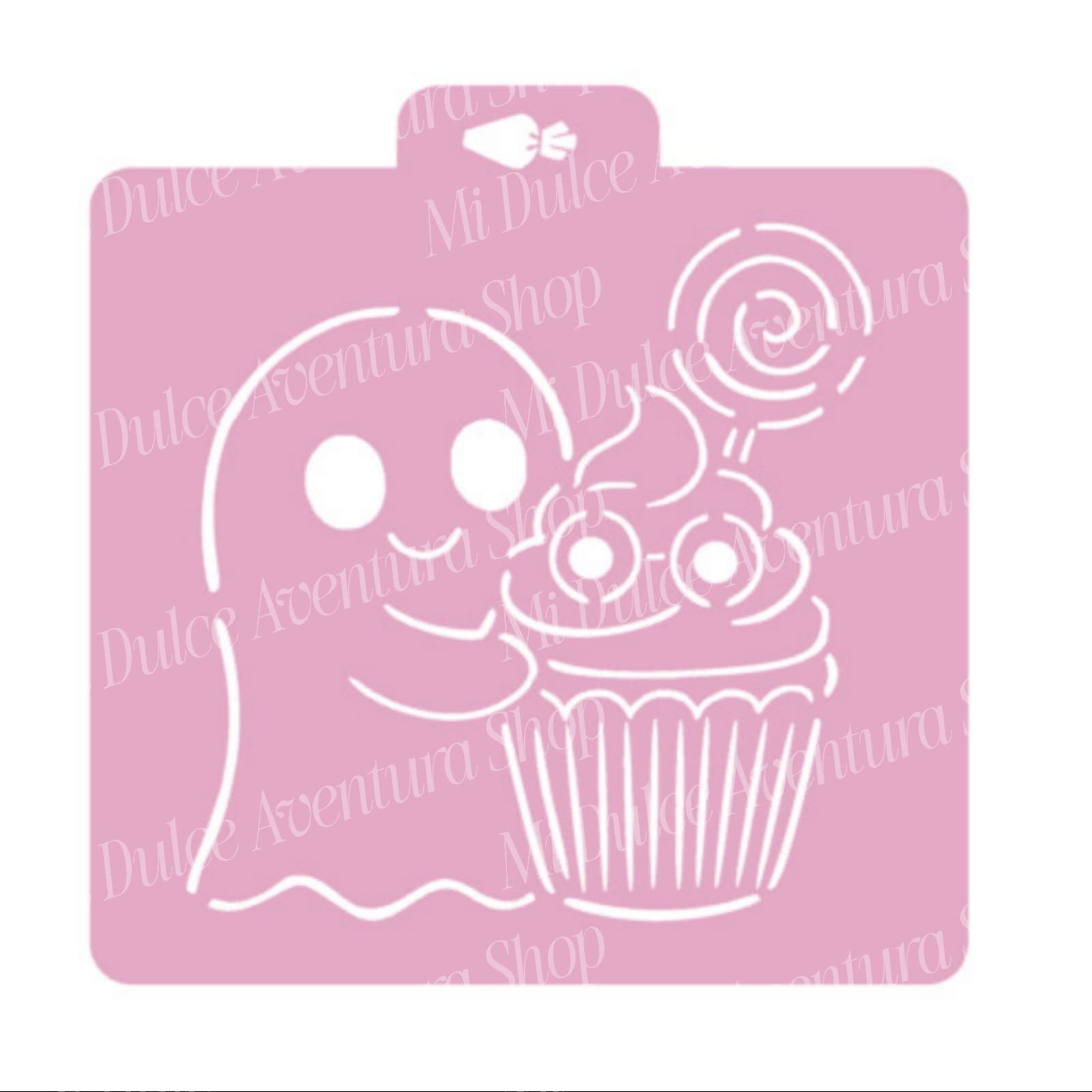 Stencil Acuarela Fantasma Cupcake