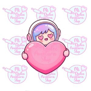 Cortador de Galletas Astronauta Corazón