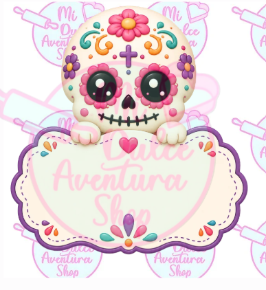 Cortador Galletas Calavera Letrero