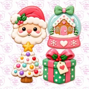 Set Cortador Galletas 5 cm Santa y Regalos