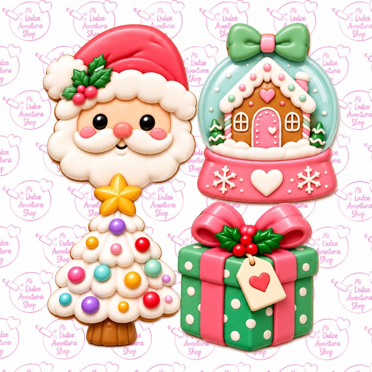 Set Cortador Galletas 5 cm Santa y Regalos